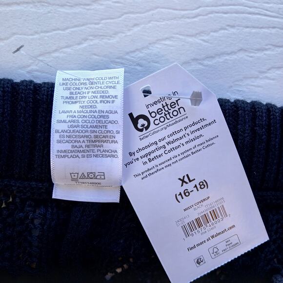 Time and Tru Missy Coverup Black Knit Lace Shorts XL (16-18) cotton high-waisted - Picture 6 of 11